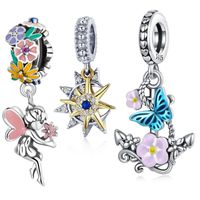 Casual Flower Sterling Silver Inlay Zircon Jewelry Accessories main image 5