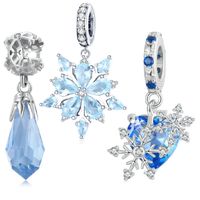 Casual Snowflake Sterling Silver Inlay Zircon Jewelry Accessories main image 4