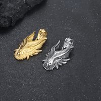 Casual Hip-hop Streetwear Animal Dragon Titanium Steel Plating 18k Gold Plated Men's Charms Necklace main image 6