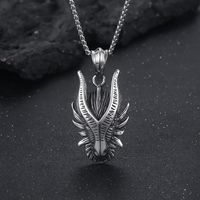 Casual Hip-hop Streetwear Animal Dragon Titanium Steel Plating 18k Gold Plated Men's Charms Necklace main image 5