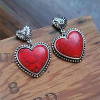 Wholesale Jewelry Commute Heart Shape Alloy Drop Earrings sku image 2