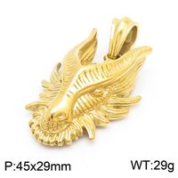Casual Hip-hop Streetwear Animal Dragon Titanium Steel Plating 18k Gold Plated Men's Charms Necklace sku image 6