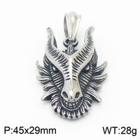 Casual Hip-hop Streetwear Animal Dragon Titanium Steel Plating 18k Gold Plated Men's Charms Necklace sku image 3