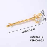 Ig Style Cute Sweet Bow Knot Copper Inlay Zircon Hair Clip sku image 1
