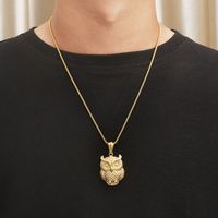 Casual Hip-hop Streetwear Animal Dragon Titanium Steel Plating 18k Gold Plated Men's Charms Necklace main image 3