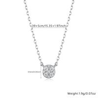 Vintage Style Geometric Circle Sterling Silver Water Drop Inlay Zircon Double Layer Necklaces sku image 1
