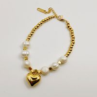 Estilo Vintage Bloque De Color Forma De Corazón Flor Acero Inoxidable 304 El Plastico Chapados en oro de 18k Pulsera Al Mayoreo sku image 5