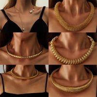 Wholesale Jewelry Hip-Hop Retro Round Dots Water Ripples Waves Iron Necklace main image 1