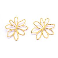 Wholesale Jewelry Vacation Simple Style Flower Metal Plating Drop Earrings main image 5