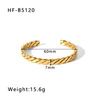 Vintage Style Simple Style Classic Style Solid Color Spiral Stripe Twist Stainless Steel 18K Gold Plated Bangle In Bulk sku image 1