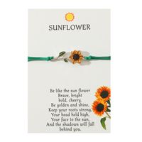 Vacation Romantic Pastoral Sunflower Plant Alloy Polyester Rope Polishing Plating Braid Gold Plated Rhodium Plated Couple Bracelets sku image 5