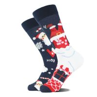 Unisex Christmas Santa Claus Cotton Crew Socks A Pair sku image 10