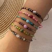 Vintage Style Bohemian Color Block Natural Stone Seed Bead Beaded Bracelets main image 8