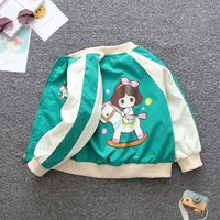 Casual Simple Style Horse Cotton Blend Girls Outerwear main image 4