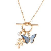 Sweet Butterfly Copper 18k Gold Plated Pendant Necklace In Bulk main image 1