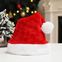 Christmas Cute Solid Color Plush Party Festival Christmas Hat sku image 1