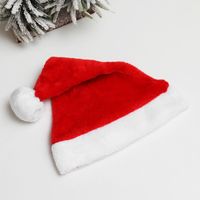 Christmas Cute Solid Color Plush Party Festival Christmas Hat main image 2