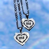 Streetwear Geometric Heart Shape Titanium Steel Enamel Women's Pendant Necklace main image 3