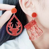 Wholesale Jewelry Simple Style Bow Knot Arylic Printing Drop Earrings main image 3