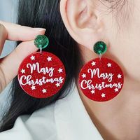 Wholesale Jewelry Simple Style Letter Arylic Printing Drop Earrings main image 4
