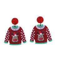 Wholesale Jewelry Simple Style Snowman Arylic Printing Drop Earrings main image 3