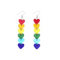Wholesale Jewelry Simple Style Heart Shape Arylic Printing Drop Earrings main image 2