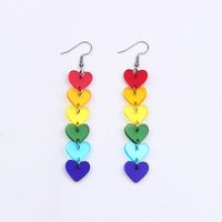 Wholesale Jewelry Simple Style Heart Shape Arylic Printing Drop Earrings sku image 4