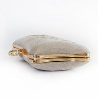 Champagne Silver Black Polyester Solid Color Square Evening Bags main image 4