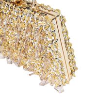 Gold Silver Black Sequin Solid Color Square Evening Bags main image 2