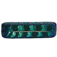 Black Green Sequin Stripe Oval Evening Bags main image 5