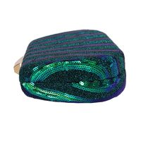 Black Green Sequin Stripe Oval Evening Bags main image 4