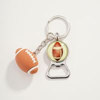 Sports Ball Basketball Football Metal Unisex Bag Pendant Keychain main image 2