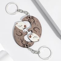 Modern Style Animal Metal Couple Bag Pendant Keychain main image 5