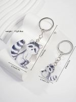 Modern Style Animal Metal Couple Bag Pendant Keychain sku image 7