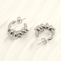 1 Pair Classic Style Geometric Plating Stainless Steel Earrings main image 5