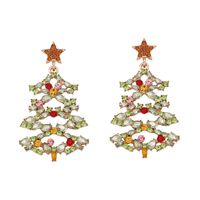 Wholesale Jewelry Streetwear Christmas Tree Alloy Rhinestones Inlay Drop Earrings main image 3