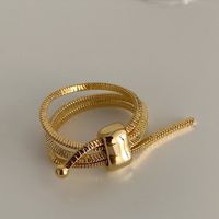 Simple Style Solid Color Metal Plating Chain Gold Plated Unisex Rings main image 1