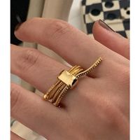 Simple Style Solid Color Metal Plating Chain Gold Plated Unisex Rings main image 3