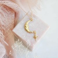 Simple Style Streetwear Star Moon Alloy Wholesale Earrings Necklace main image 2