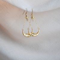 Simple Style Streetwear Star Moon Alloy Wholesale Earrings Necklace sku image 2