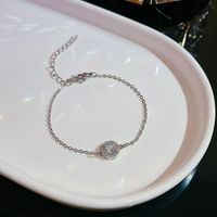 Elegant Lady Heart Shape Flower Bow Knot Titanium Steel Plating Inlay Rhinestones Bracelets sku image 11