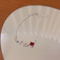 Elegant Lady Heart Shape Flower Bow Knot Titanium Steel Plating Inlay Rhinestones Bracelets sku image 18