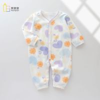 Casual Animal Flower Bow Knot Cotton Baby Rompers sku image 6