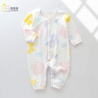 Casual Animal Flower Bow Knot Cotton Baby Rompers sku image 8