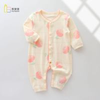 Casual Animal Flower Bow Knot Cotton Baby Rompers sku image 9