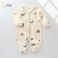Casual Animal Flower Bow Knot Cotton Baby Rompers sku image 17