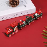 Christmas Cute Train Wood Party Decorative Props main image 1