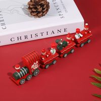 Christmas Cute Train Wood Party Decorative Props main image 2