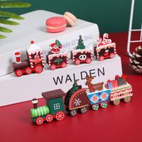 Christmas Cute Modern Style Christmas Tree Santa Claus Wood Daily Party Decorative Props main image 3