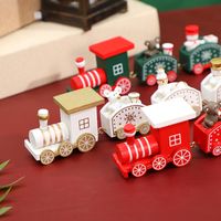Christmas Glam Cute Train Wood Party Decorative Props main image 5